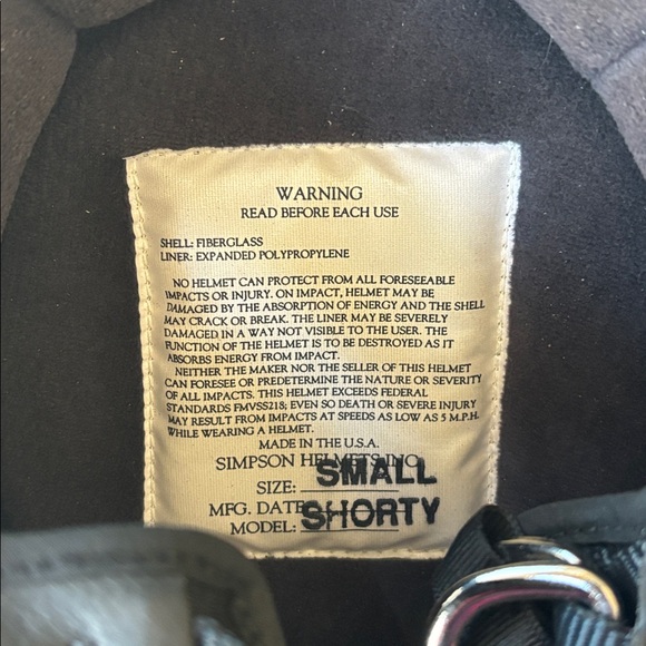 Harley Davidson Shorty Black Gloss Motorcycle Half Helmet DOT Size Small - Picture 5 of 9